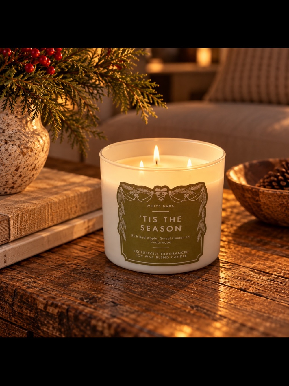 White Barn Bath & Body Works ’Tis the Season 3-Wick Candle ~ New~ 14.5 Oz
